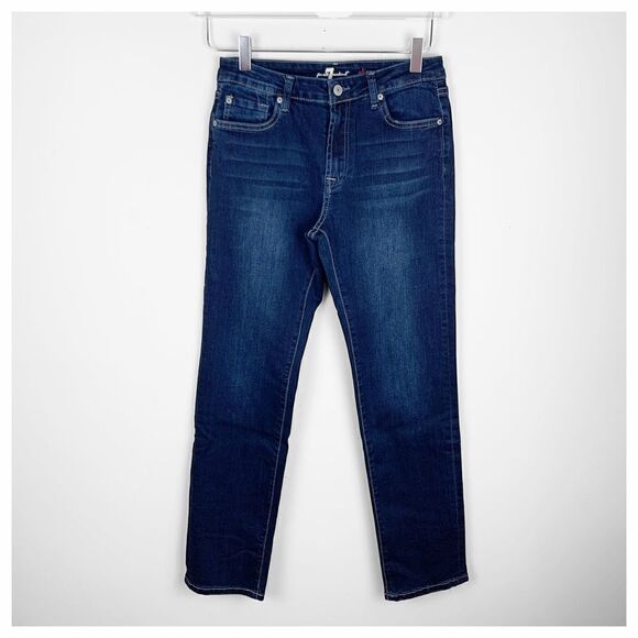 7 For All Mankind Slimmy Dark Denim Jeans size 16 - Picture 1 of 11